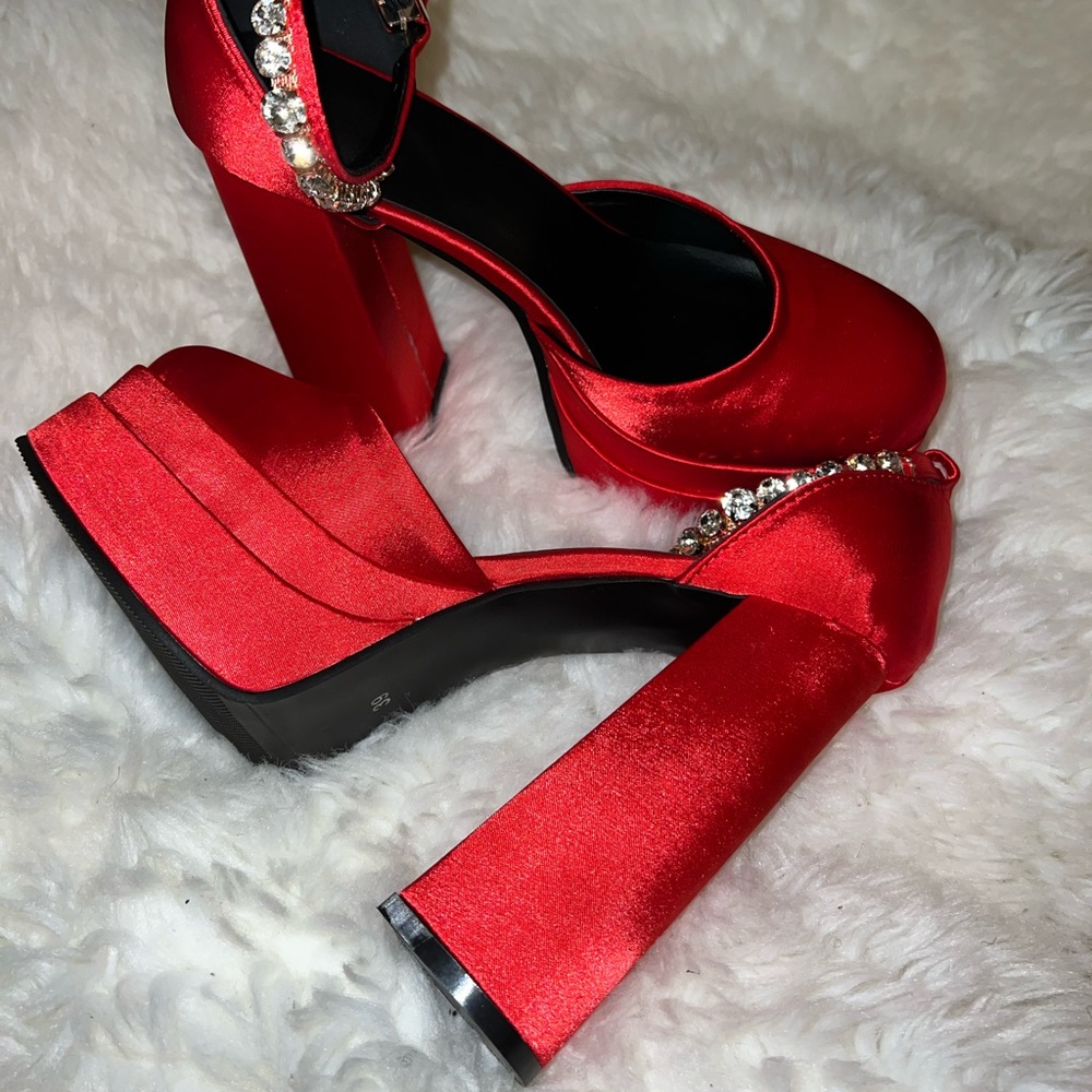 Platform red heels